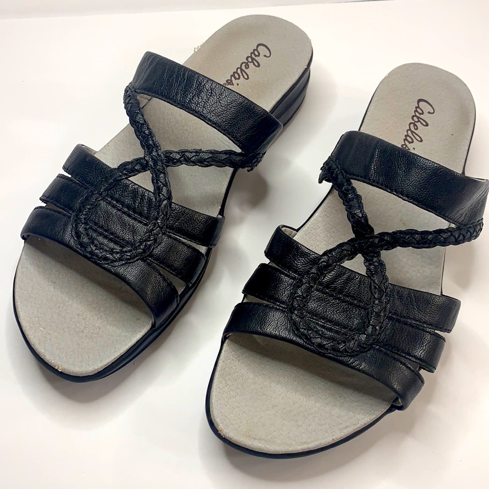 CABELA’S BLACK SANDALS SLIDES 8.5M